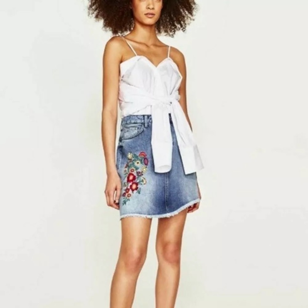 Zara Basic Denim Skirt